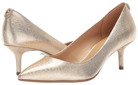 michael kors gold block heel platfor|michael kors kitten heel pump.